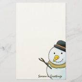 クリスマスの雪だるまの文房具 便箋 (正面)