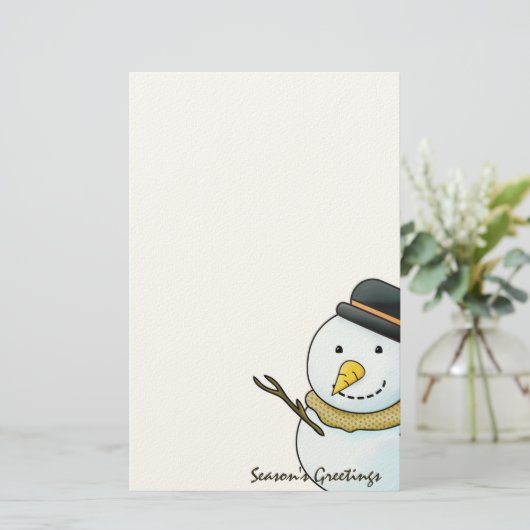クリスマスの雪だるまの文房具 便箋 (スタンド正面)