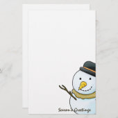 クリスマスの雪だるまの文房具 便箋 (正面/裏面)