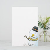 クリスマスの雪だるまの文房具 便箋 (スタンド正面)