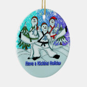 クリスマスの雪だるまの武道のオーナメント セラミックオーナメント (右)