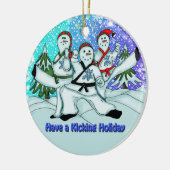 クリスマスの雪だるまの武道のオーナメント セラミックオーナメント (左)