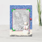 クリスマスの雪だるまの申し分のない日(写真フレーム) シーズンカード (正面)