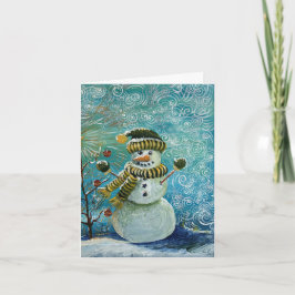 クリスマスの雪だるまの絵が準備できました シーズンカード