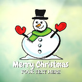 クリスマスの雪だるまの装飾をカスタマイズ ウィンドウサイン (シート3)