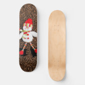 クリスマスの雪だるまの装飾 スケートボード (正面)