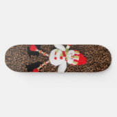 クリスマスの雪だるまの装飾 スケートボード (横)
