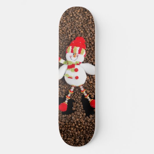 クリスマスの雪だるまの装飾 スケートボード (正面)