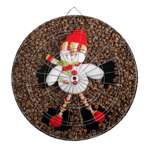 クリスマスの雪だるまの装飾 ダーツボード (正面)