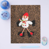 クリスマスの雪だるまの装飾 チラシ (シングル)