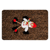 クリスマスの雪だるまの装飾 マグネット (横)