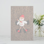 クリスマスの雪だるまの装飾 便箋 (スタンド正面)