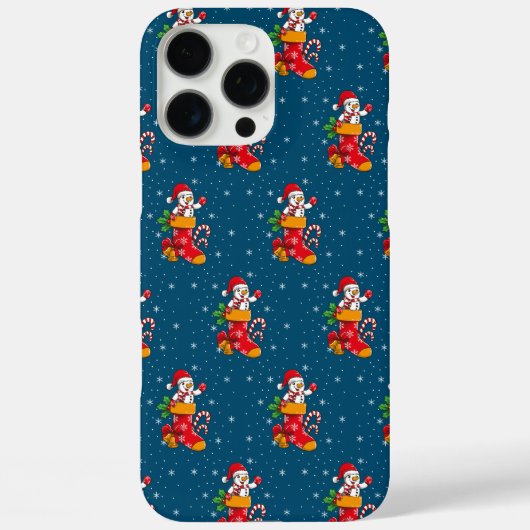 クリスマスの雪だるまの遊び心あふれるパターン Case-Mate iPhoneケース (裏面)