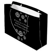 クリスマスの雪だるまの雪景色 ラージペーパーバッグ (裏面アングル)