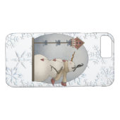 クリスマスの雪だるまのiPhone 7のやっとそこに場合 Case-Mate iPhoneケース (裏面(横))
