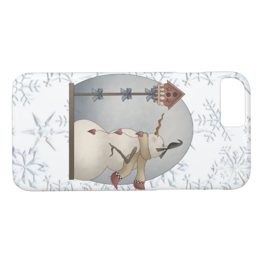 クリスマスの雪だるまのiPhone 7のやっとそこに場合 Case-Mate iPhoneケース (裏面(横))