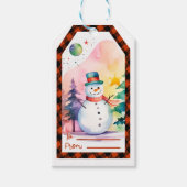 クリスマスの雪だるまギフトタグ(名入れ可) ギフトタグ (正面)