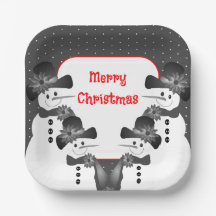 クリスマスの雪だるまスクエアデザイン