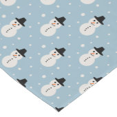 クリスマスの雪だるまパターン(青) ショートテーブルランナー (コーナー)
