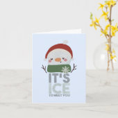 クリスマスの雪だるまパンチ:ご対面できてアイスコールドに感じます カード (黄色い花)
