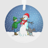 クリスマスの雪だるま作り オーナメント (裏面)