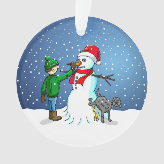 クリスマスの雪だるま作り オーナメント (正面)