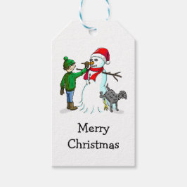 クリスマスの雪だるま作り ギフトタグ