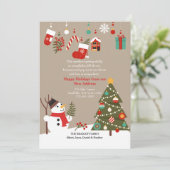 クリスマスの雪だるま引越しのお知らせ シーズンカード (スタンド正面)