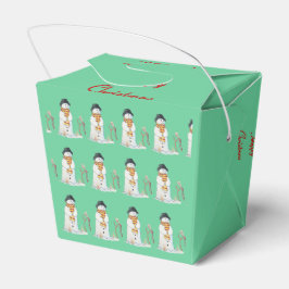 クリスマスの雪だるま笑顔の可愛い雪景色 フェイバーボックス