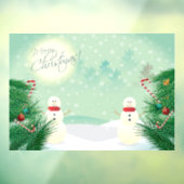 クリスマスの雪だるま ウィンドウサイン (シート3)