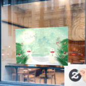 クリスマスの雪だるま ウィンドウサイン (カフェ窓)