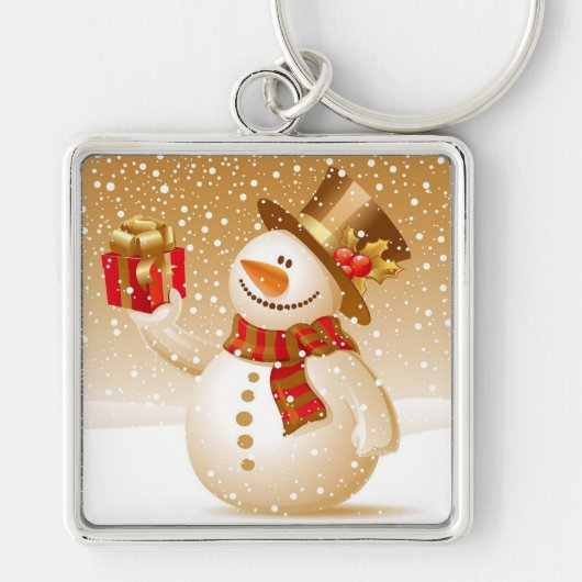 クリスマスの雪だるま キーホルダー (正面)