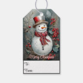 クリスマスの雪だるま ギフトタグ (正面)