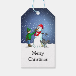 クリスマスの雪だるま ギフトタグ
