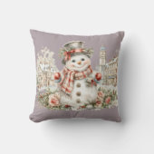 クリスマスの雪だるま クッション (正面)