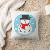 クリスマスの雪だるま クッション (ブランケット)