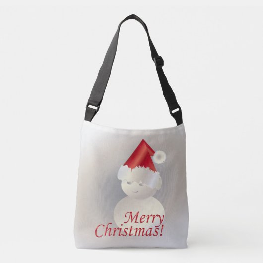 クリスマスの雪だるま クロスボディバッグ (正面)