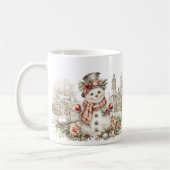 クリスマスの雪だるま コーヒーマグカップ (左)