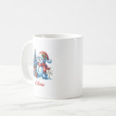 クリスマスの雪だるま コーヒーマグカップ (正面左)