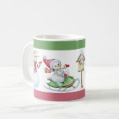 クリスマスの雪だるま コーヒーマグカップ (正面左)