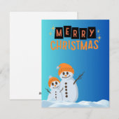 クリスマスの雪だるま シーズンカード (正面/裏面)
