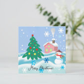 クリスマスの雪だるま シーズンカード (スタンド正面)