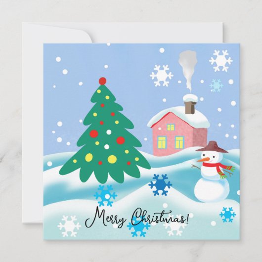 クリスマスの雪だるま シーズンカード (正面)