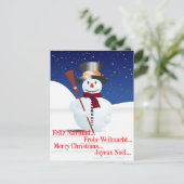 クリスマスの雪だるま シーズンポストカード (スタンド正面)