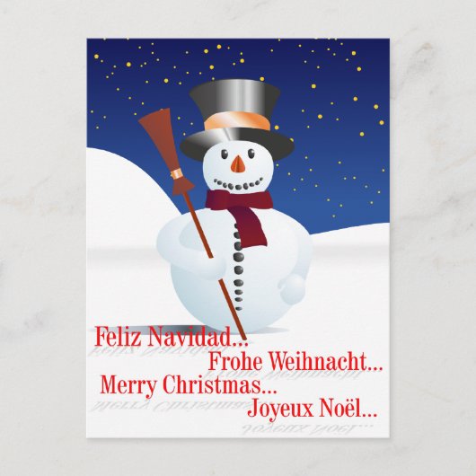 クリスマスの雪だるま シーズンポストカード (正面)