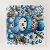 クリスマスの雪だるま ジグソーパズル (横)