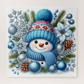 クリスマスの雪だるま ジグソーパズル