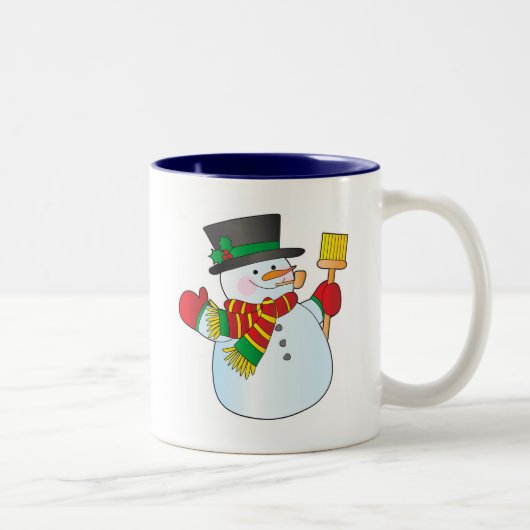 クリスマスの雪だるま ツートーンマグカップ (右)