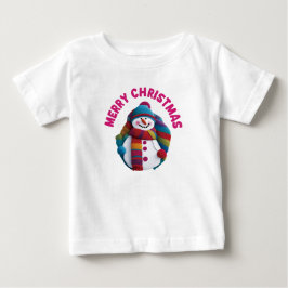 クリスマスの雪だるま ベビーTシャツ