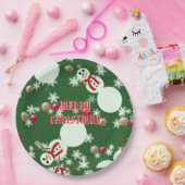 クリスマスの雪だるま ペーパープレート (パーティー)